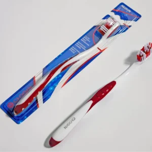 BROSSE À DENTS -SOIES MOYENNES (BLANC-ROUGE) CHOGAN